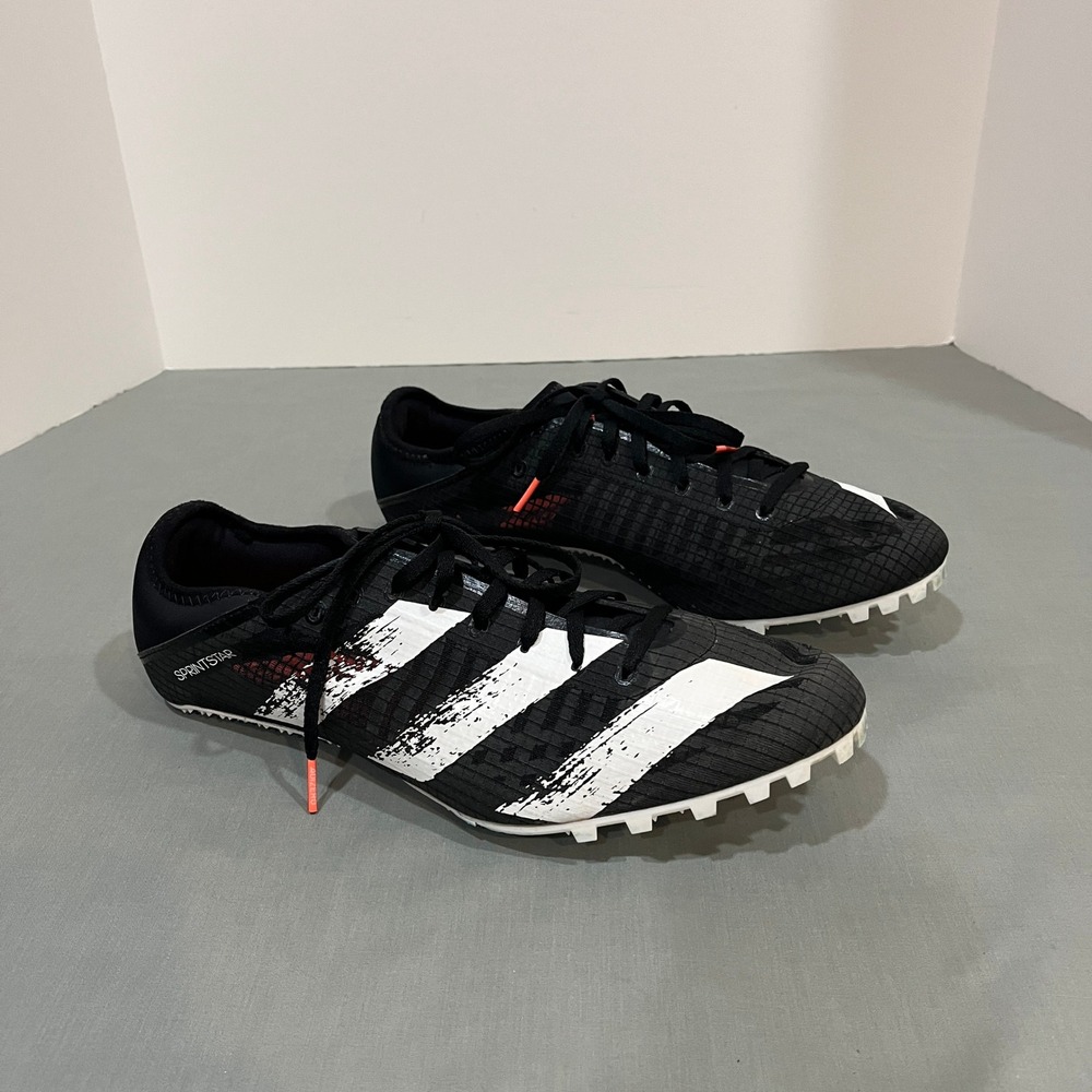 Adidas Sprintstar Track Spikes Mens 13 Black White EG1199 Sprint Racing Shoes‎